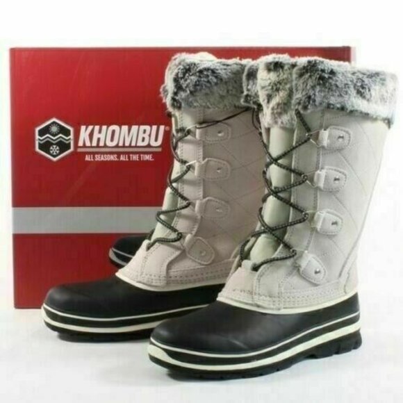 KHOMBU Shoes - NEW KHOMBU EMILY SNOW WINTER BOOTS GRAY TALL FAUX
